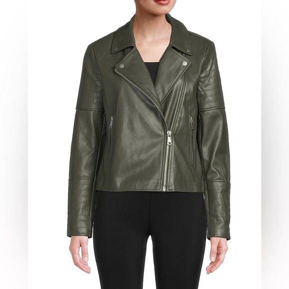 Bagatelle NYC Quilted Faux Leather Moto Jacket Winter Green Women’s Medium - Picture 9 of 10